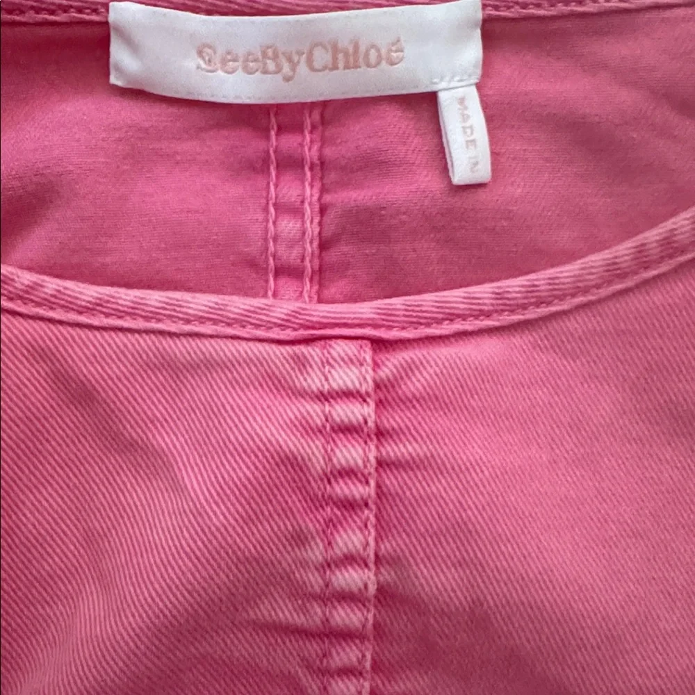 See by Chloe Puff Sleeve Denim Top